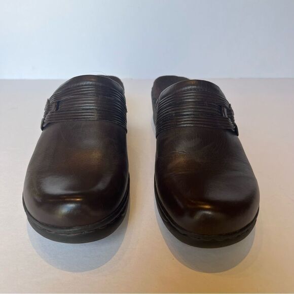 Clarks Bendables Women's Leather Mule Clogs Brown Size 7 1/2M - Picture 2 of 8